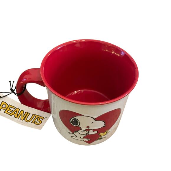 Peanuts Snoopy & Woodstock Valentine's Day Ceramic Mug 21 oz Red Heart New - Picture 9 of 12